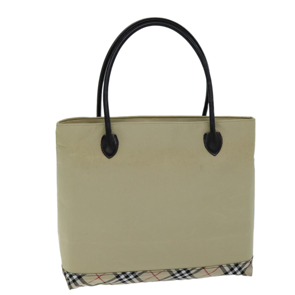 BURBERRY Nova Check Blue Label Tote Bag Nylon Beige Auth yb562 - Picture 1 of 16